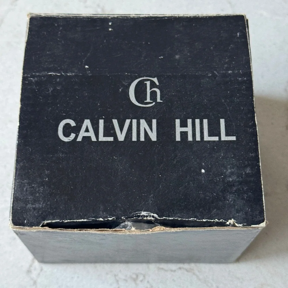 Calvin Hill Womens Quartz Watch Silver Tone Bracelet Greek Ceramic‎ Trinket Box